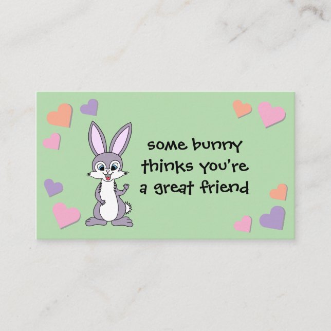 Bunny Valentine Card with envelope (Front)