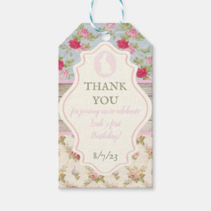 Bunny Victorian Floral, Shabby Chic, Party Favour  Gift Tags