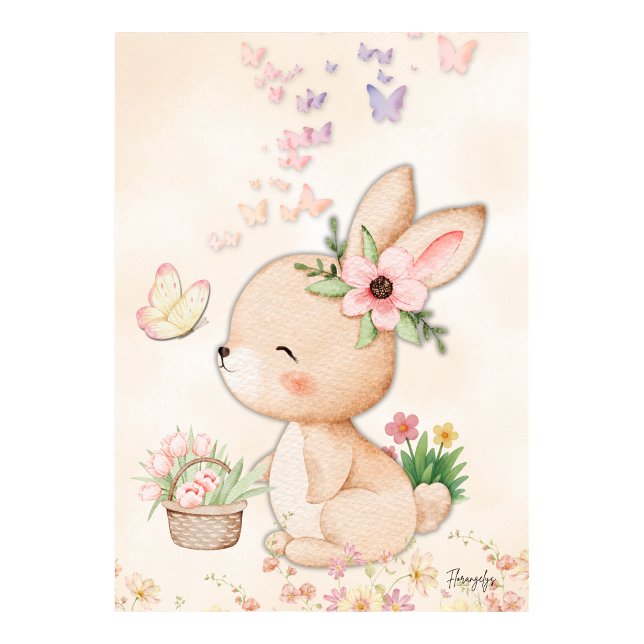 Bunny Wall art - Butterfly Love Printable Poster (Bunny Wall art - Butterfly Love Printable Poster)