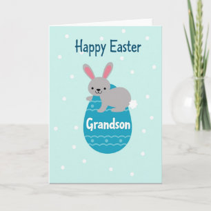 Bunny Wave Pattern Grandson Card