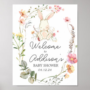 Bunny welcome sign, bunny poster,  poster