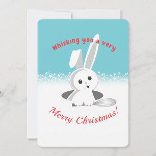 Bunny whisk holiday baking Christmas card