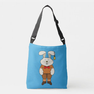 Bunny with a bell in his ear crossbody bag