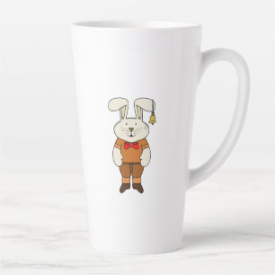 Bunny with a bell in his ear latte mug