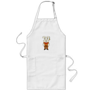 Bunny with a bell in his ear long apron