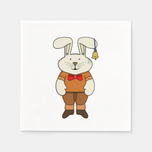 Bunny with a bell in his ear  napkin