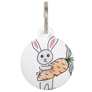 Bunny with a Carrot Pet Tag