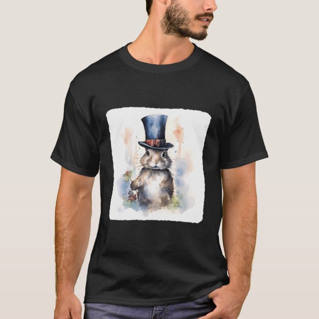 Bunny With A Magicians Hat Magic Trick With Rabbit T-Shirt (Front)
