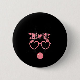 Bunny with bandanna heart glasses bubblegum easter 6 cm round badge