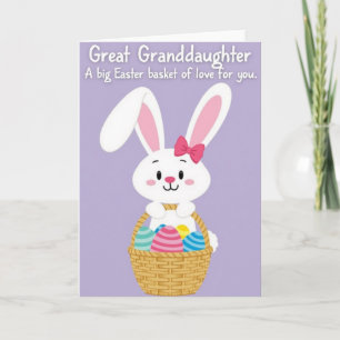 Bunny With Basket Happy Day Card