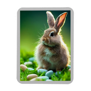 Bunny with Candy in the Spring Magnet