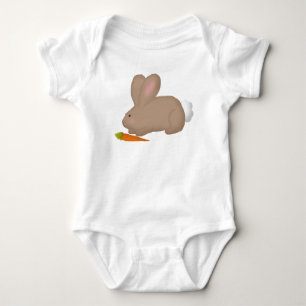 Bunny With Carrot Baby Bodysuit
