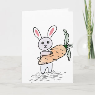 Bunny With Carrot Greeting Card