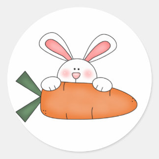 Bunny With Carrot Tshirts and Gifts Classic Round Sticker