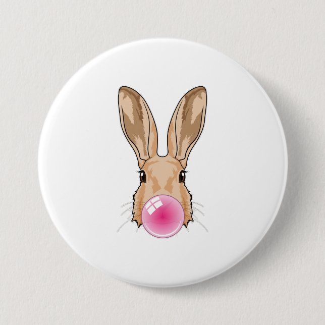 Bunny with Chewing gum 7.5 Cm Round Badge (Front)