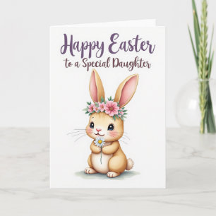Bunny With Daisy Spring Card