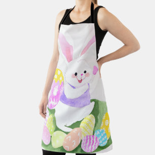 bunny with easter eggs apron