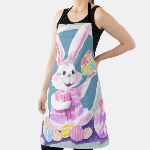 bunny with easter eggs apron