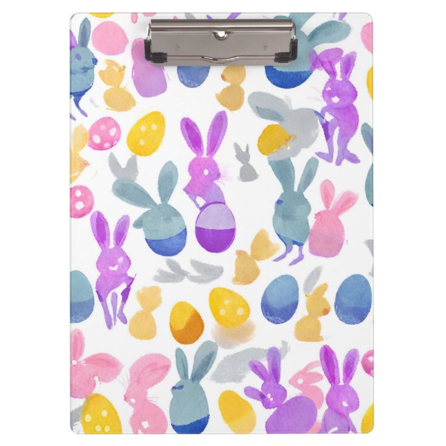 bunny with easter eggs clipboard (Front)
