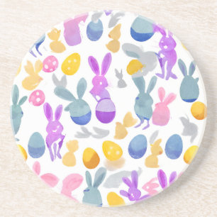 bunny with easter eggs coaster