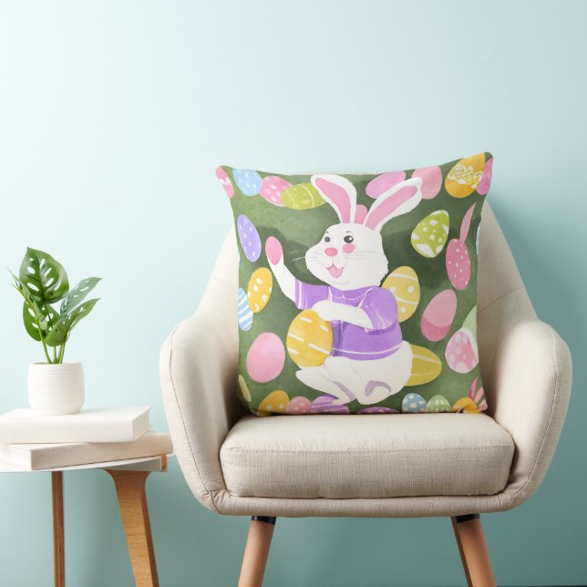 bunny with easter eggs cushion (Chair)