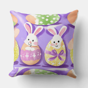 bunny with easter eggs cushion