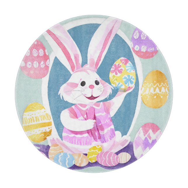 bunny with easter eggs cutting board (Front)