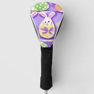 bunny with easter eggs golf head cover