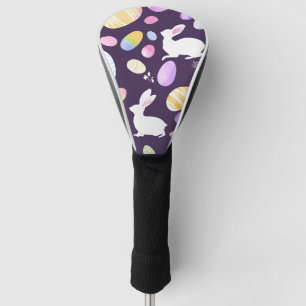 bunny with easter eggs golf head cover