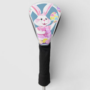 bunny with easter eggs golf head cover