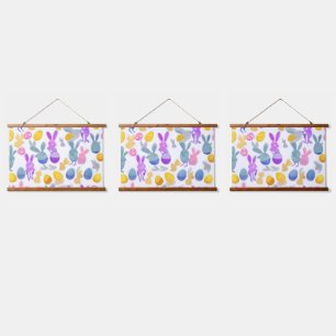 bunny with easter eggs hanging tapestry
