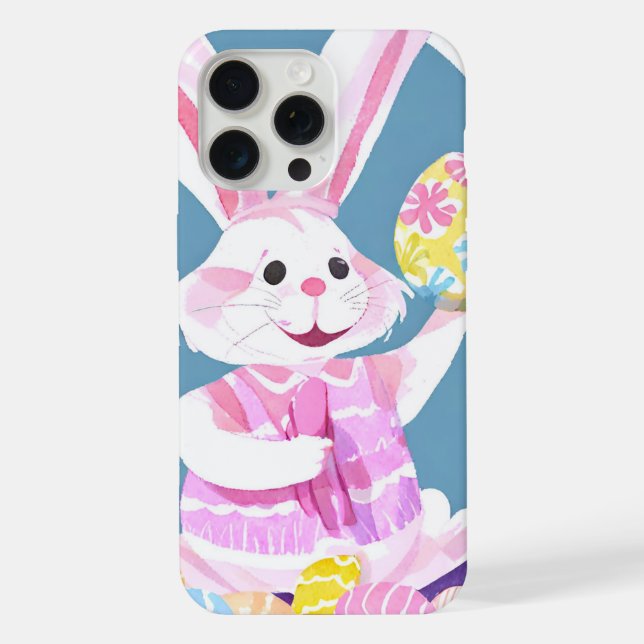 bunny with easter eggs iPhone case (Back)