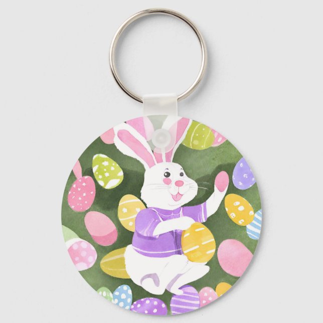 bunny with easter eggs key ring (Front)