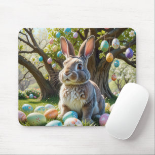 Bunny With Easter Eggs Mouse Pad