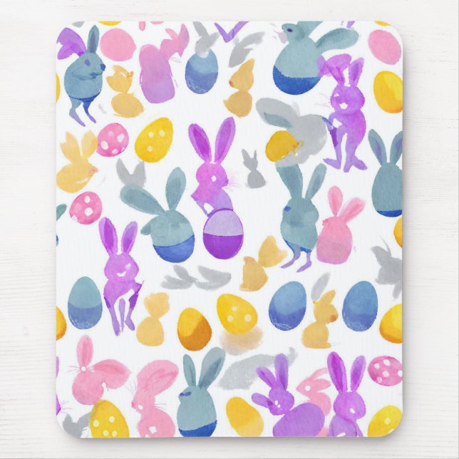 bunny with easter eggs mouse pad (Front)