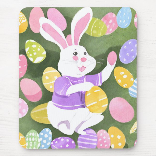 bunny with easter eggs mouse pad (Front)