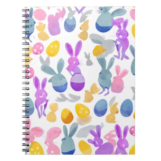 bunny with easter eggs notebook (Front)