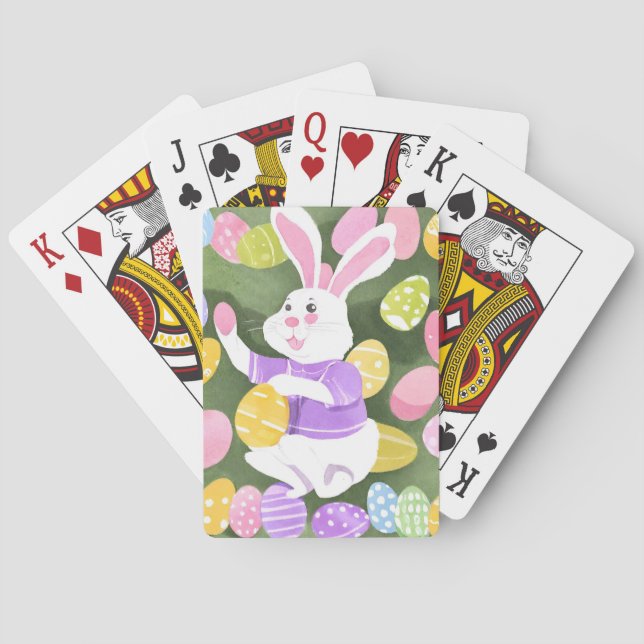 bunny with easter eggs playing cards (Back)