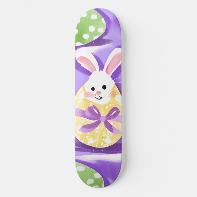 bunny with easter eggs skateboard (Front)