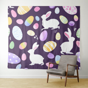 bunny with easter eggs tapestry