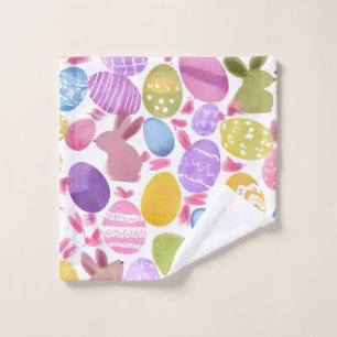 bunny with easter eggs wash cloth