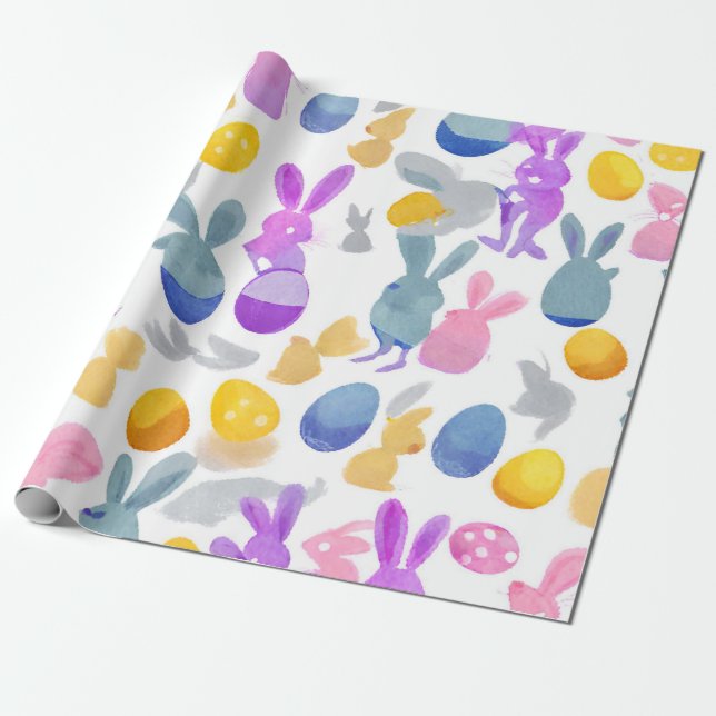 bunny with easter eggs wrapping paper (Unrolled)