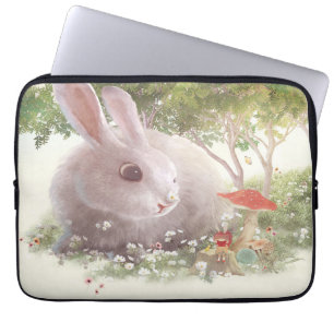 Bunny with Flowers Laptop Sleeve