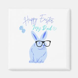 bunny with glasses & Easter Gift for dad Magnet