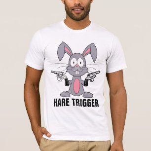 BUNNY WITH GUNS, HARE TRIGGER T-SHIRTS