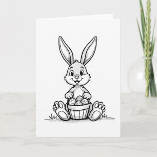 Bunny With Heart Pattern Egg Card