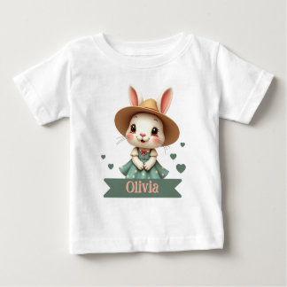 Bunny With Name Typography Baby T-Shirt