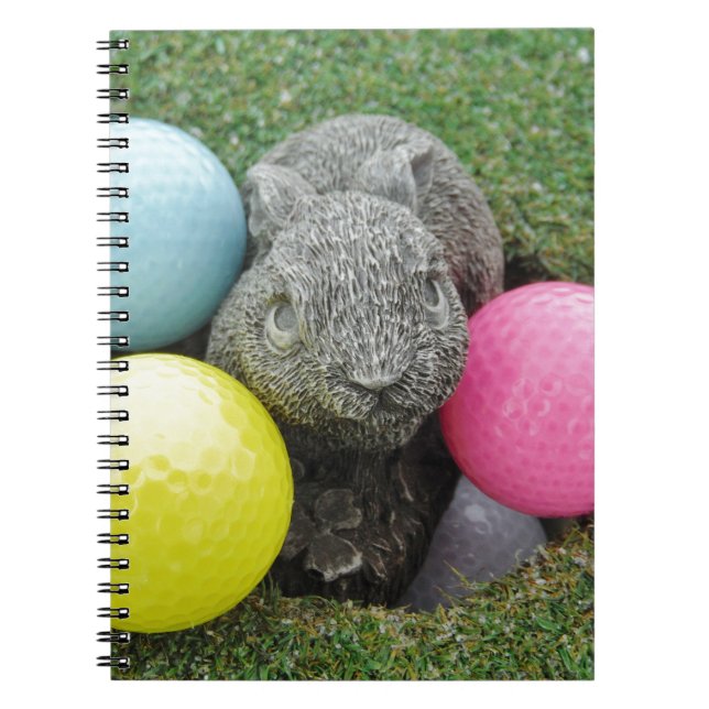 Bunny with pink blue yellow egg notebook (Front)