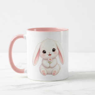 Bunny with Pink Flower Mug