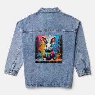 Bunny with splatters denim jacket